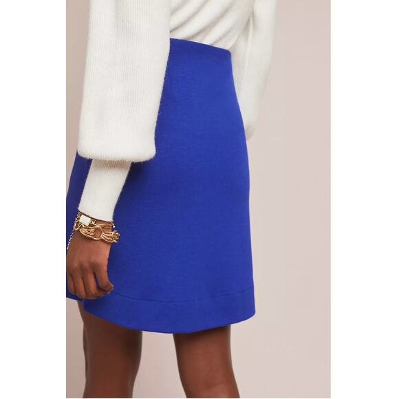 ANTHROPOLOGIE Maeve Monae Cobalt Blue Structured Mini Skirt // 0 - Picture 4 of 12